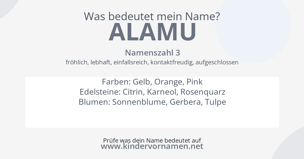 Was bedeutet der Name Alamu?