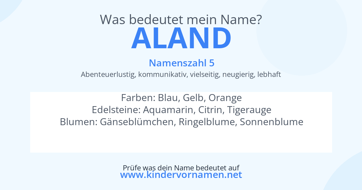 Was bedeutet der Name Aland?