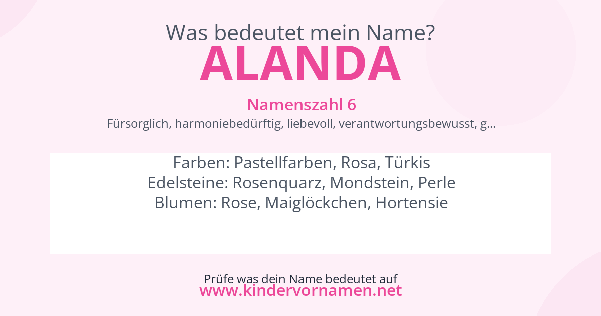 Was bedeutet der Name Alanda?