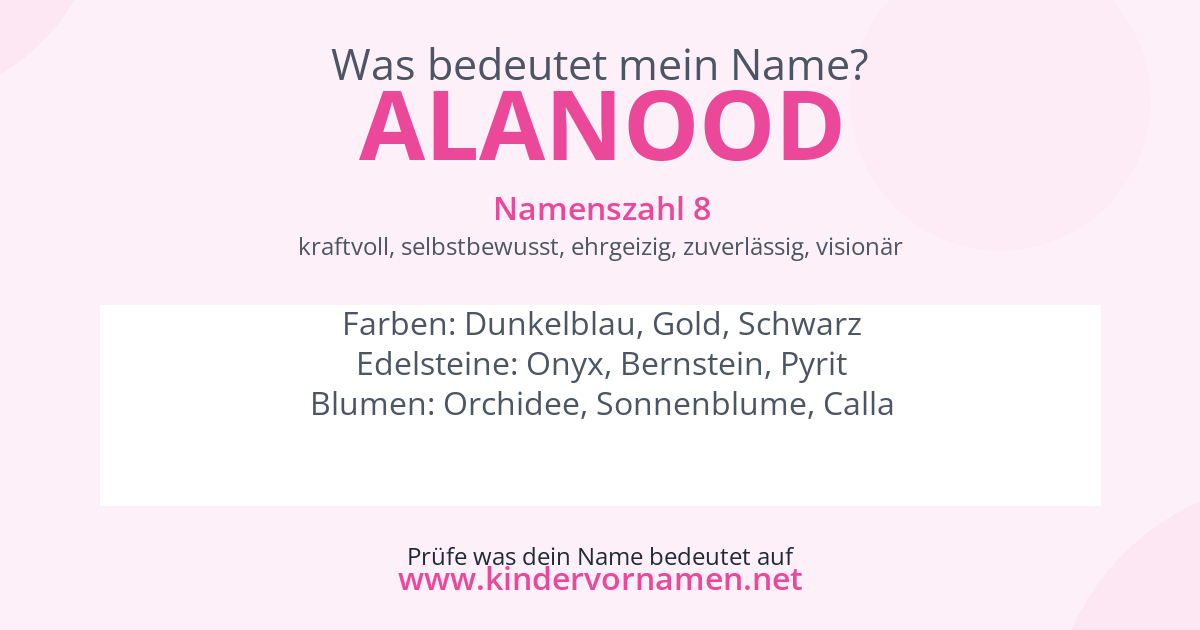 Was bedeutet der Name Alanood?