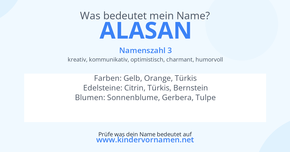 Was bedeutet der Name Alasan?