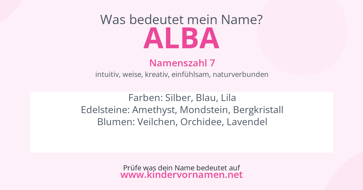 Was bedeutet der Name Alba?