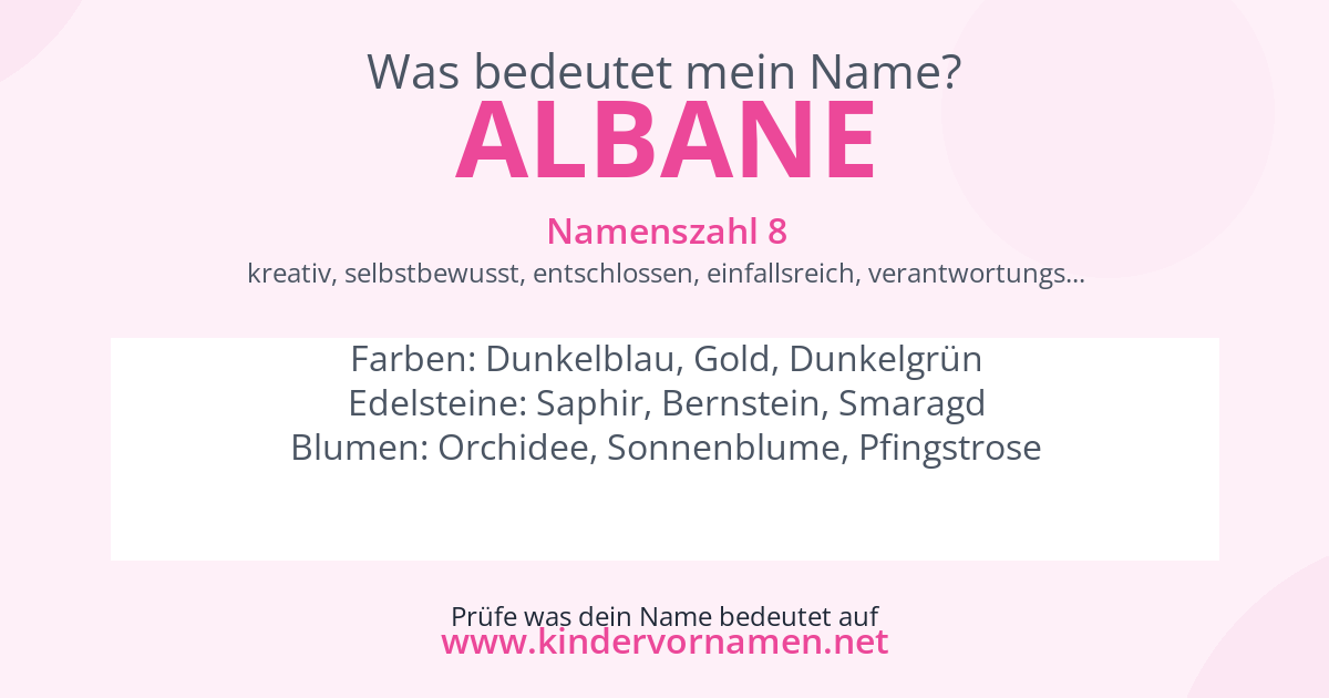 Was bedeutet der Name Albane?