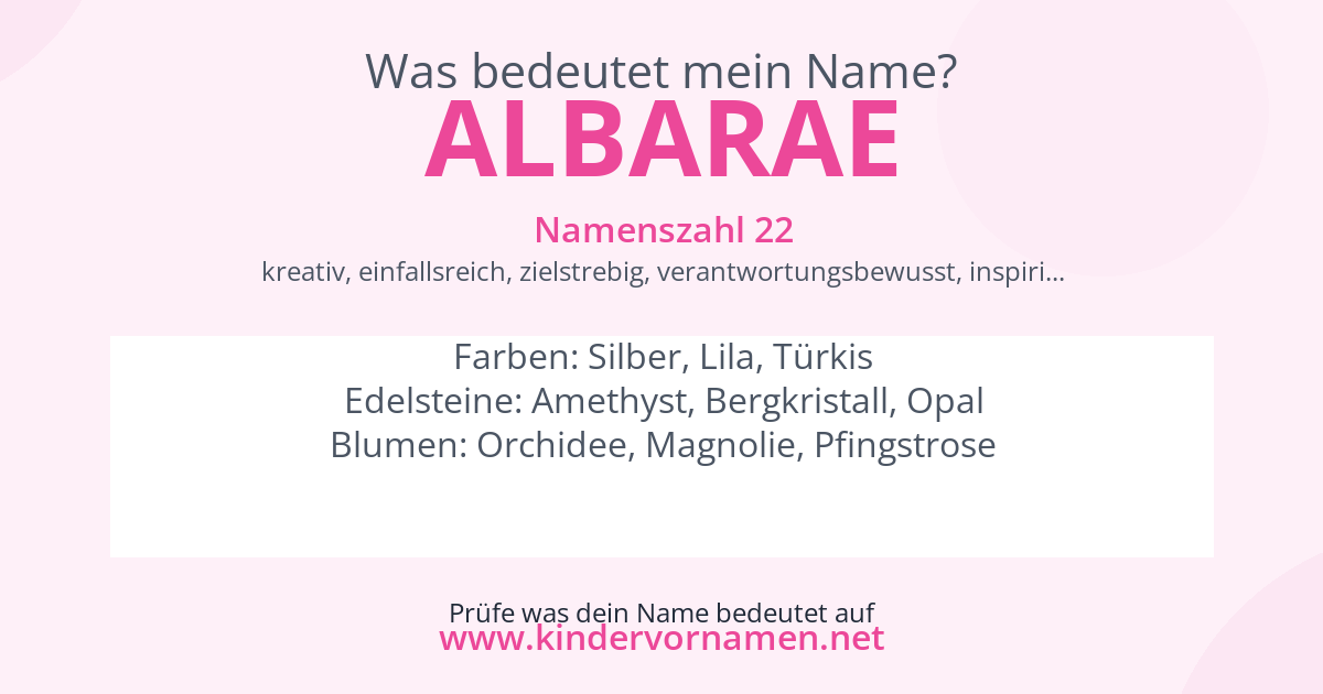 Was bedeutet der Name Albarae?