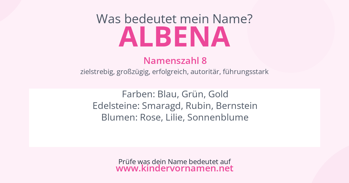 Was bedeutet der Name Albena?