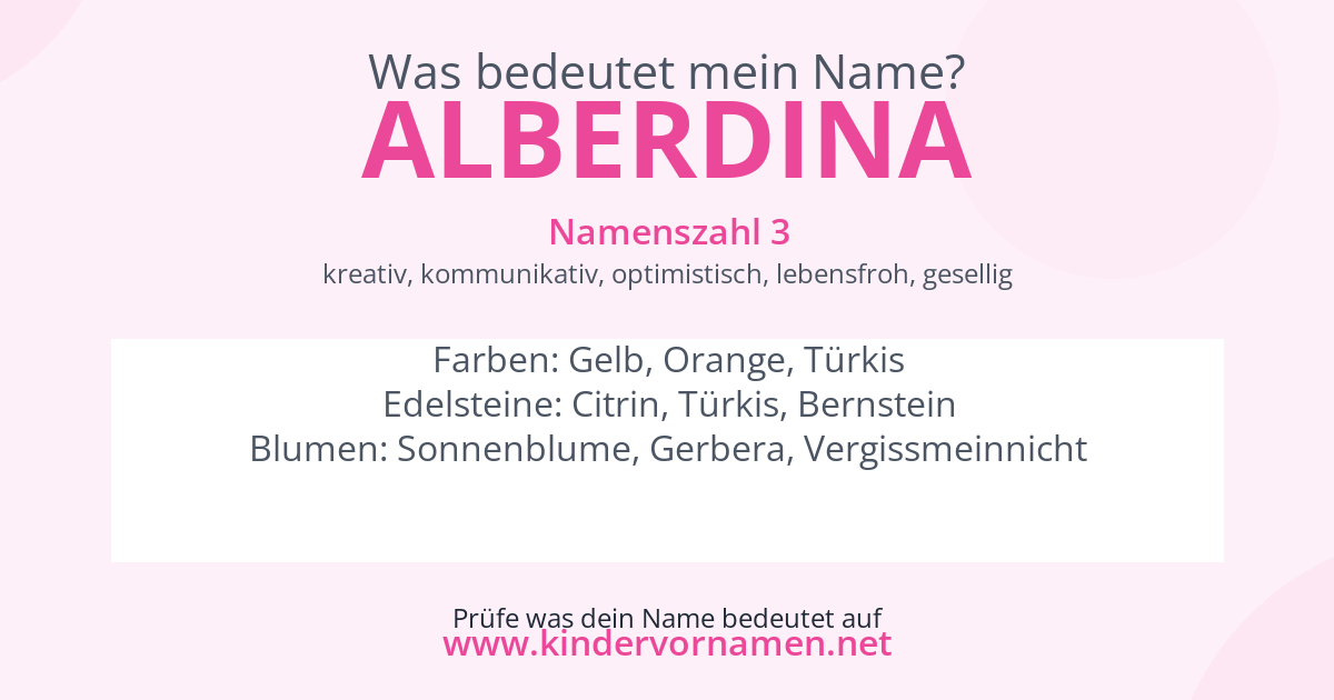 Was bedeutet der Name Alberdina?