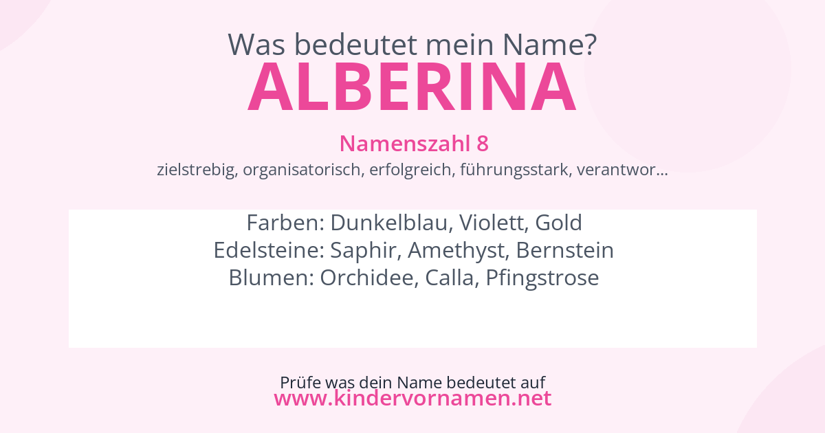 Was bedeutet der Name Alberina?