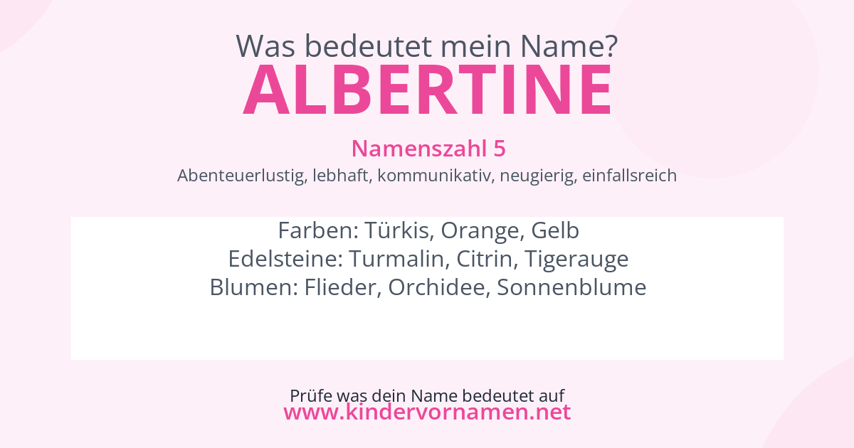 Was bedeutet der Name Albertine?