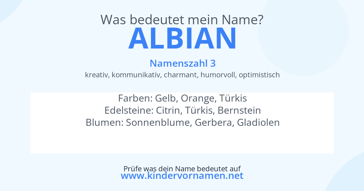 Was bedeutet der Name Albian?