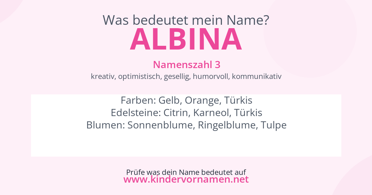 Was bedeutet der Name Albina?