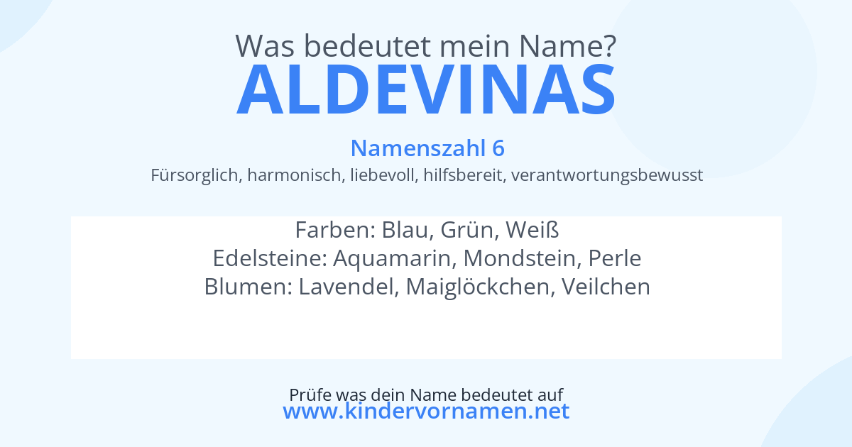 Was bedeutet der Name Aldevinas?