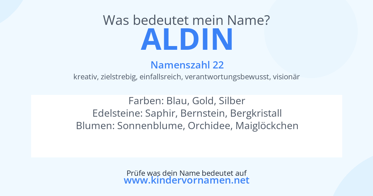 Was bedeutet der Name Aldin?