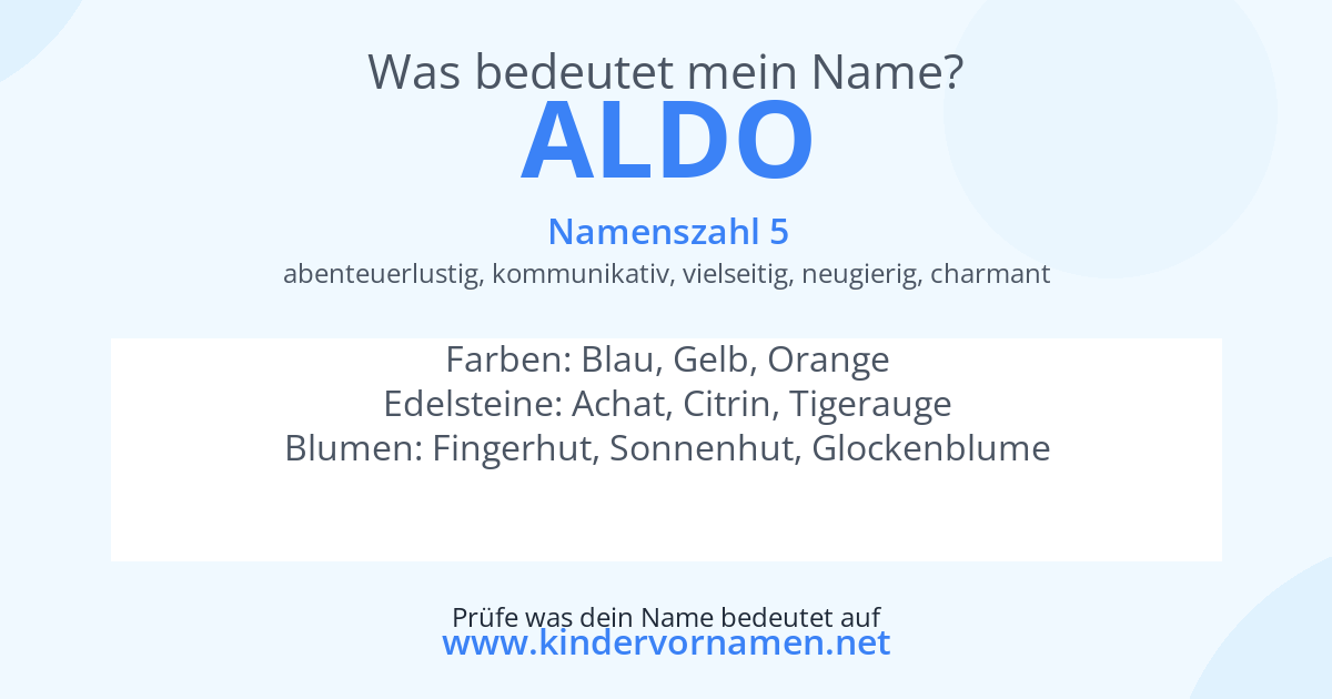 Was bedeutet der Name Aldo?
