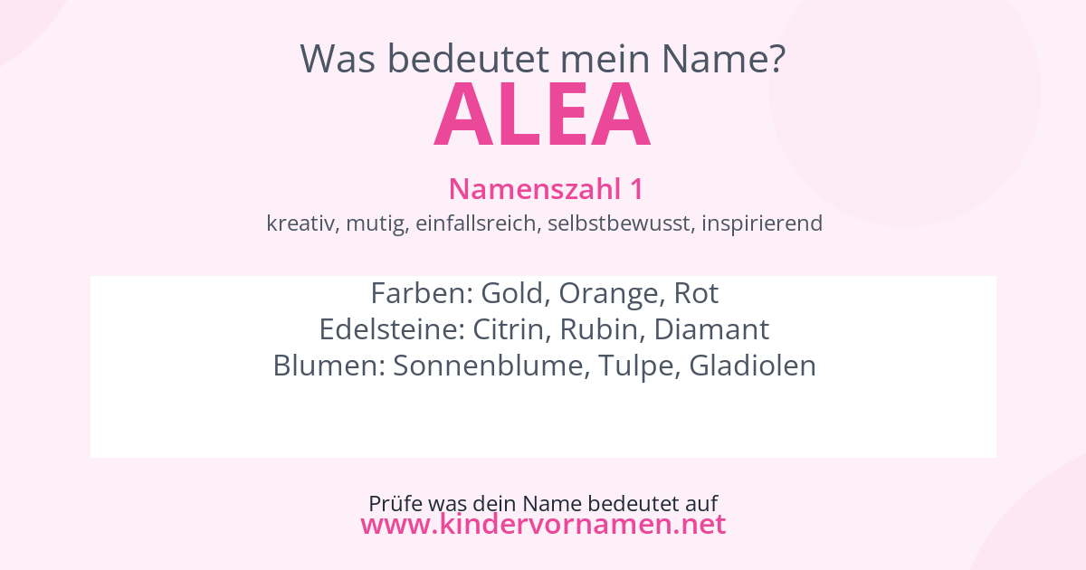 Was bedeutet der Name Alea?