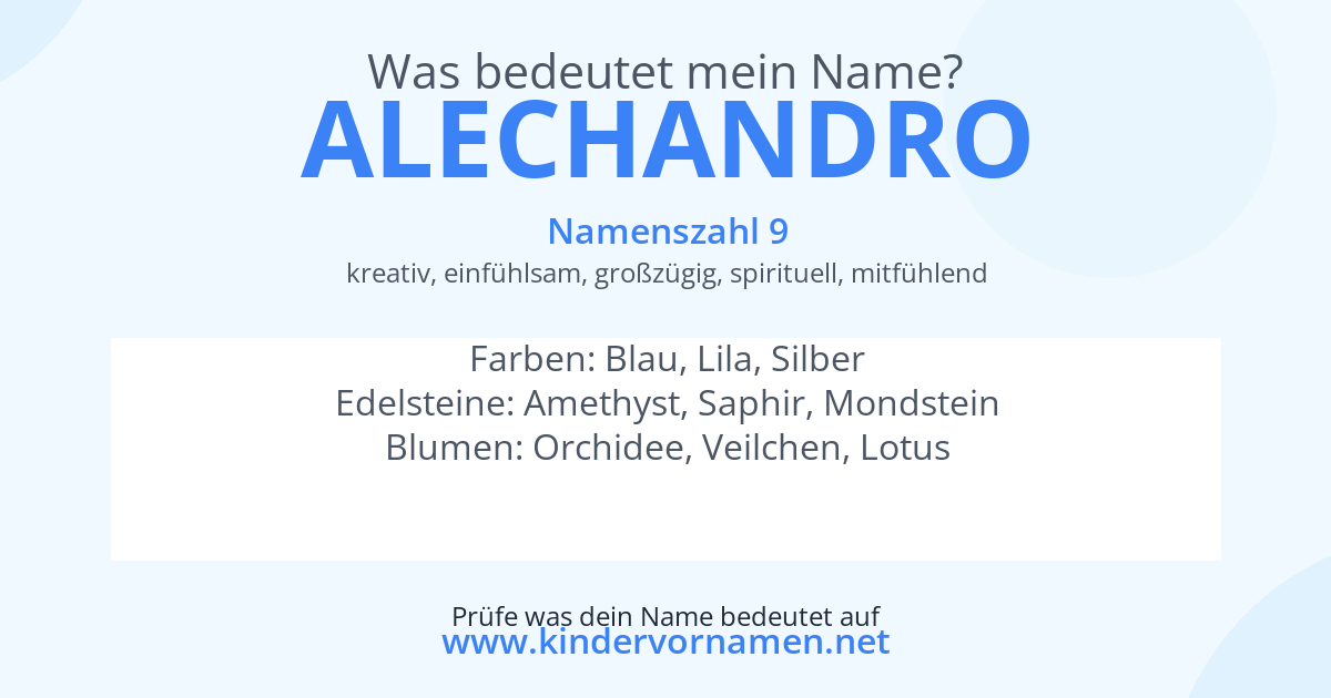 Was bedeutet der Name Alechandro?