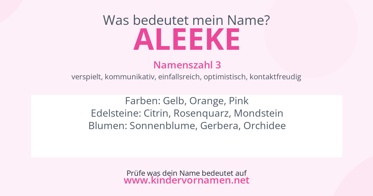 Was bedeutet der Name Aleeke?