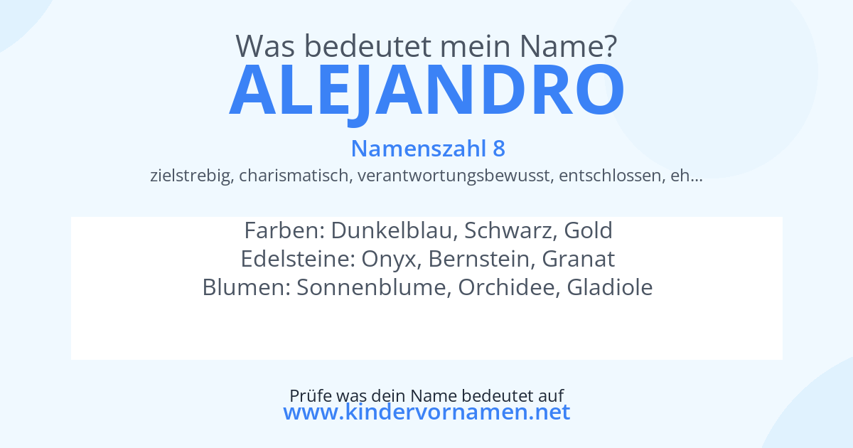 Was bedeutet der Name Alejandro?