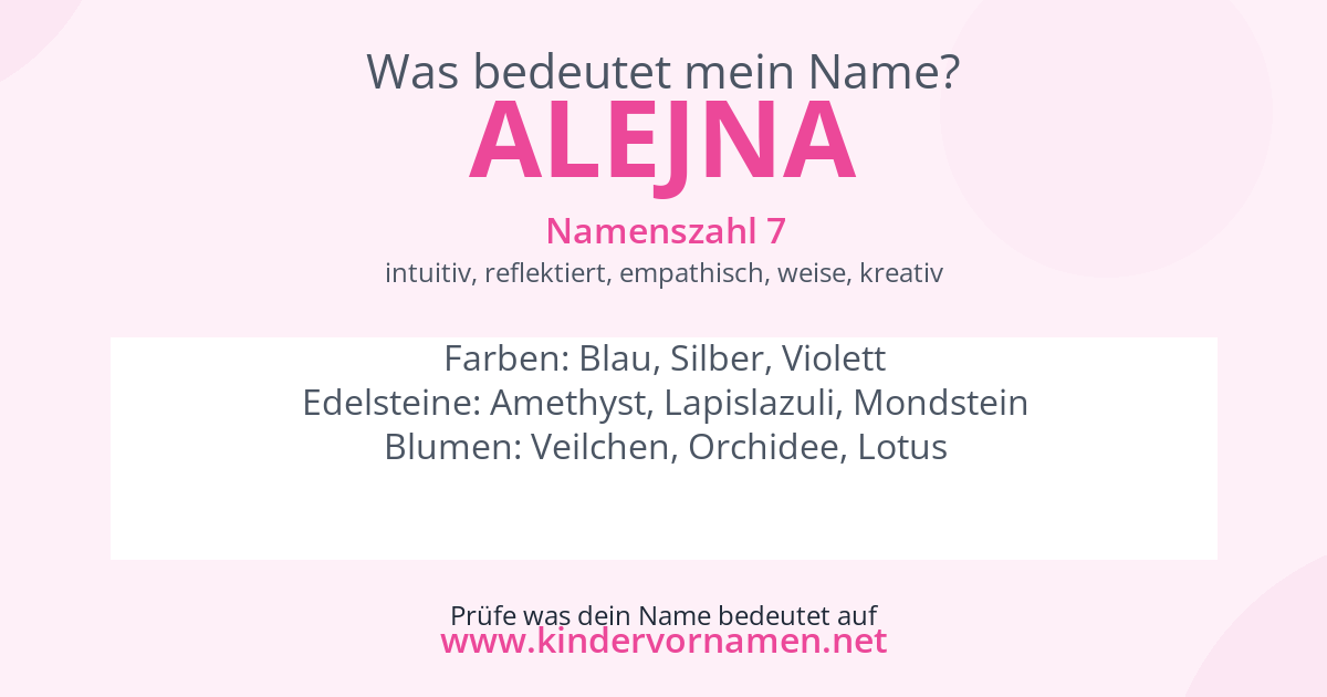 Was bedeutet der Name Alejna?