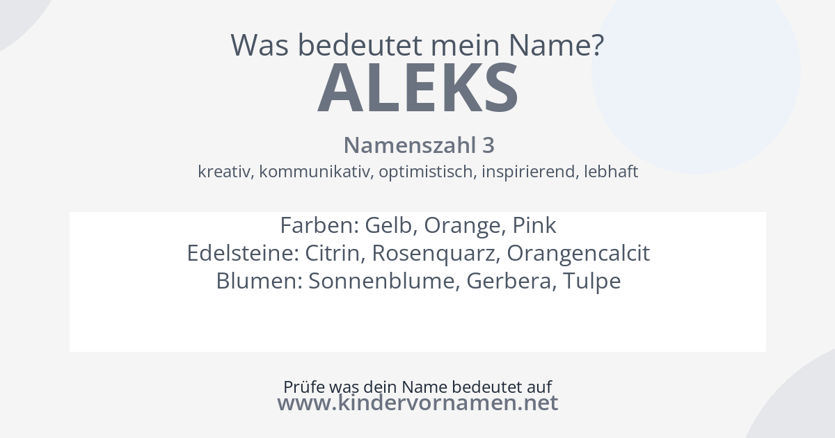 Was bedeutet der Name Aleks?