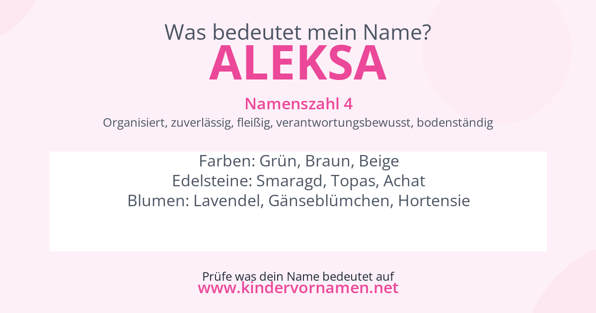 Was bedeutet der Name Aleksa?
