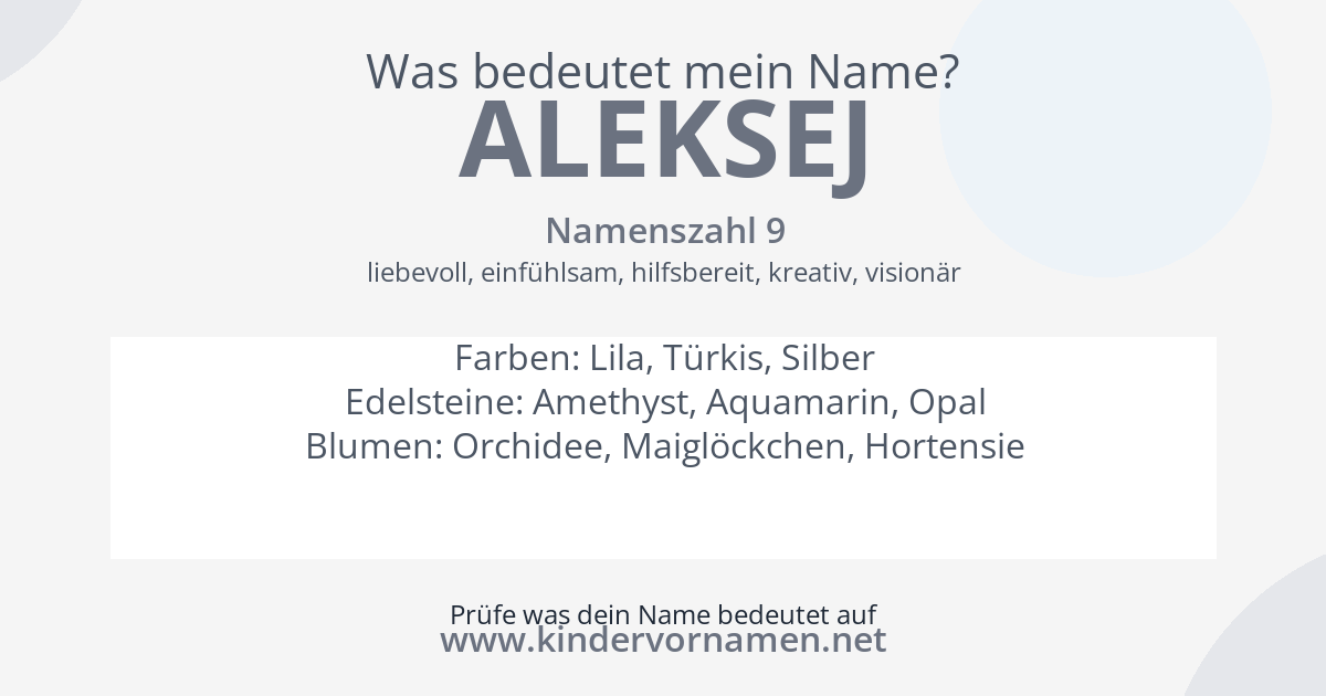 Was bedeutet der Name Aleksej?