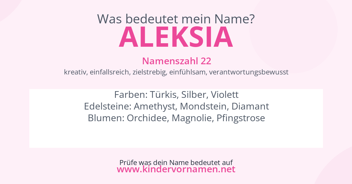 Was bedeutet der Name Aleksia?