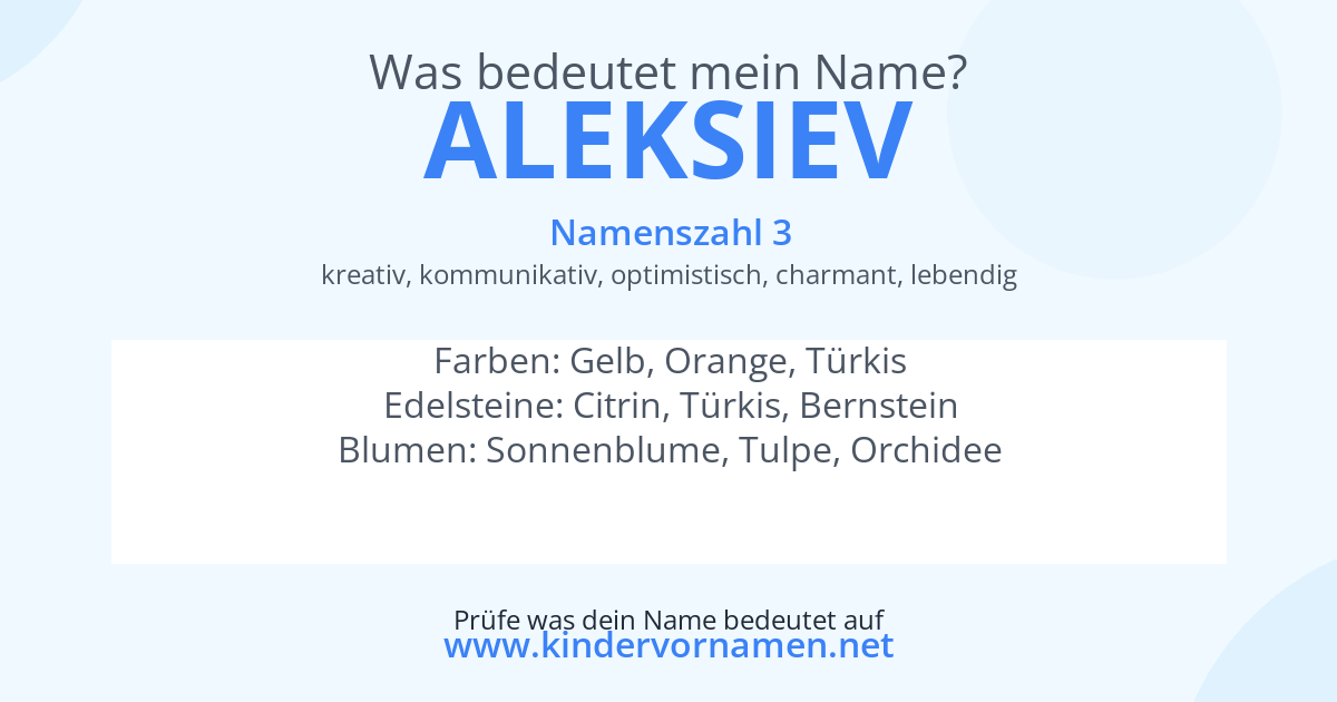 Was bedeutet der Name Aleksiev?