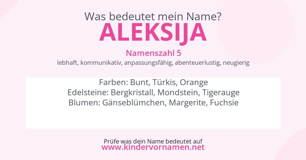 Was bedeutet der Name Aleksija?