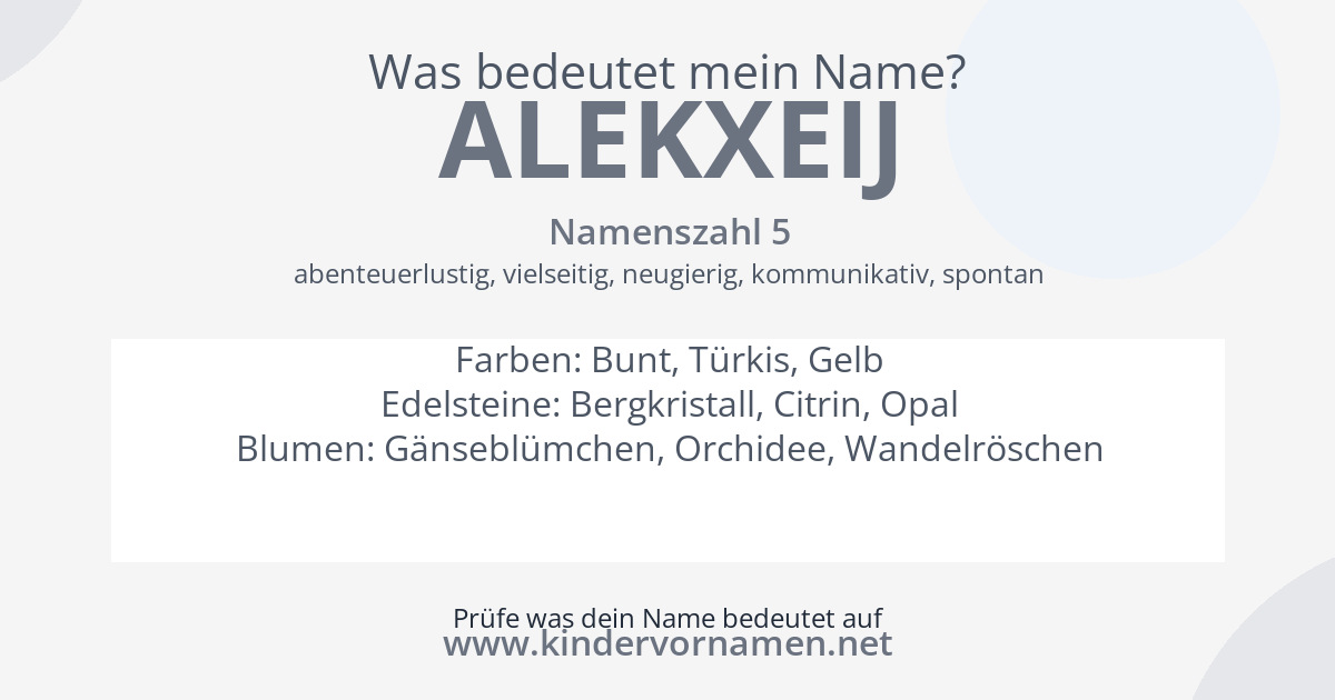 Was bedeutet der Name Alekxeij?