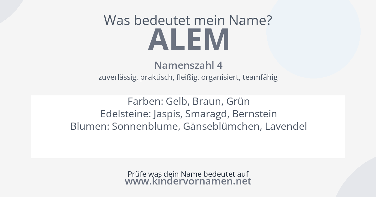 Was bedeutet der Name Alem?