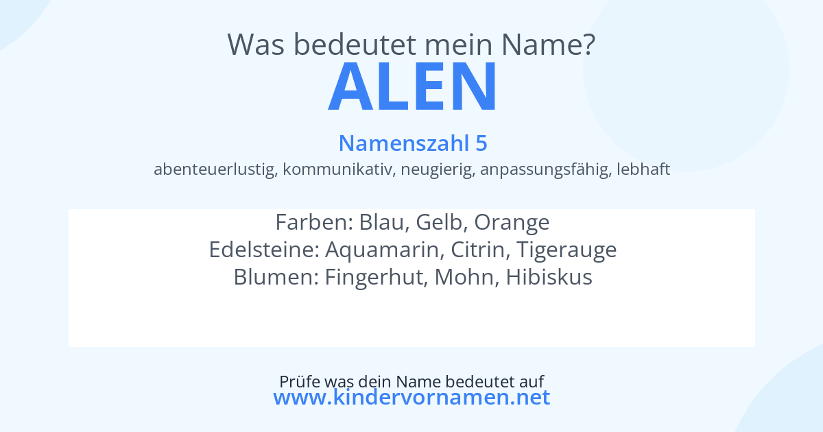 Was bedeutet der Name Alen?