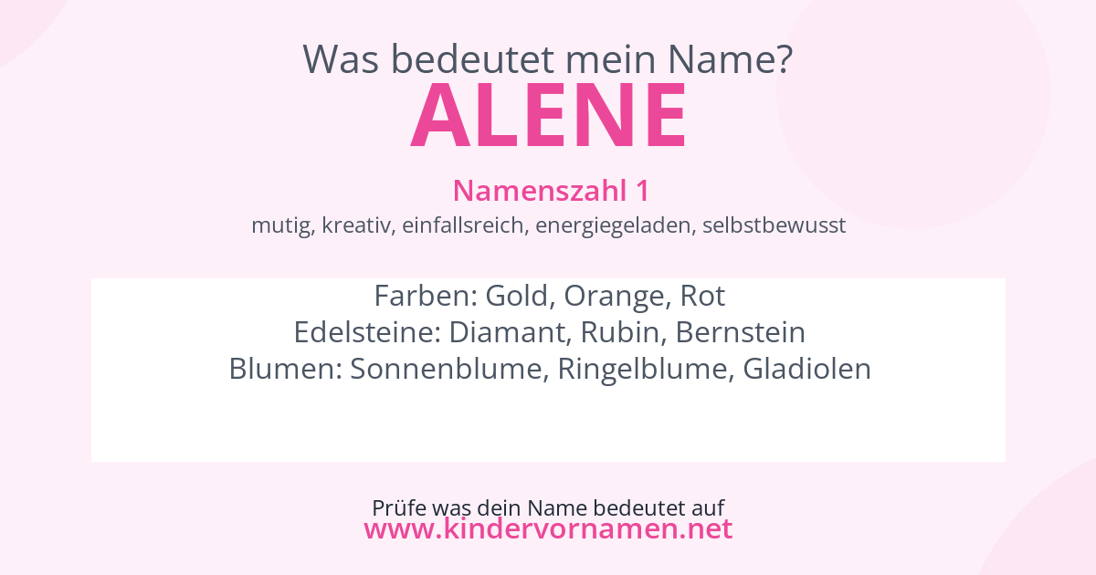 Was bedeutet der Name Alene?