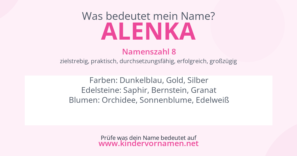 Was bedeutet der Name Alenka?
