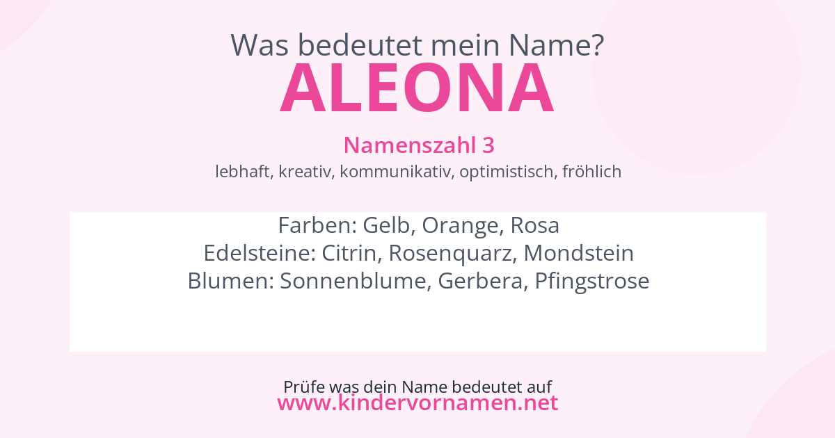 Was bedeutet der Name Aleona?