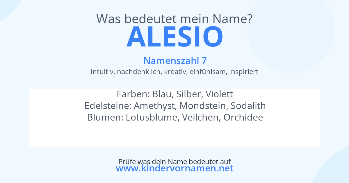 Was bedeutet der Name Alesio?