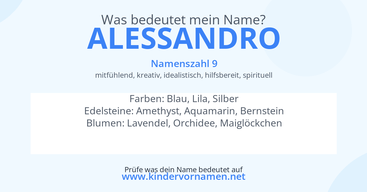 Was bedeutet der Name Alessandro?