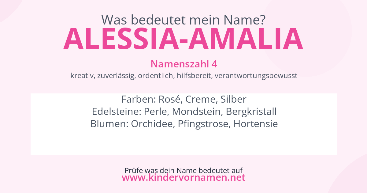 Was bedeutet der Name Alessia-Amalia?