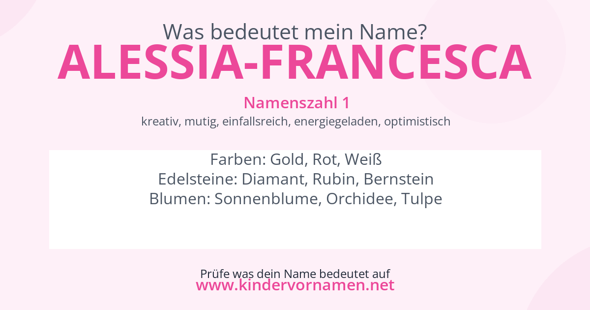 Was bedeutet der Name Alessia-Francesca?