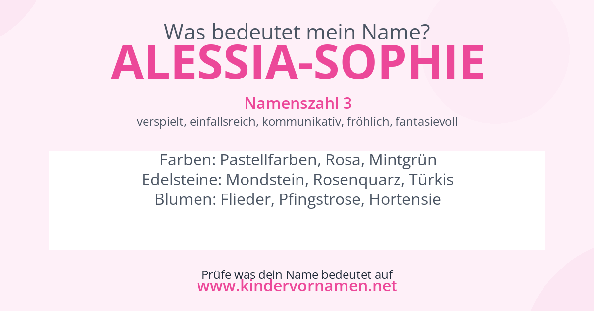 Was bedeutet der Name Alessia-Sophie?