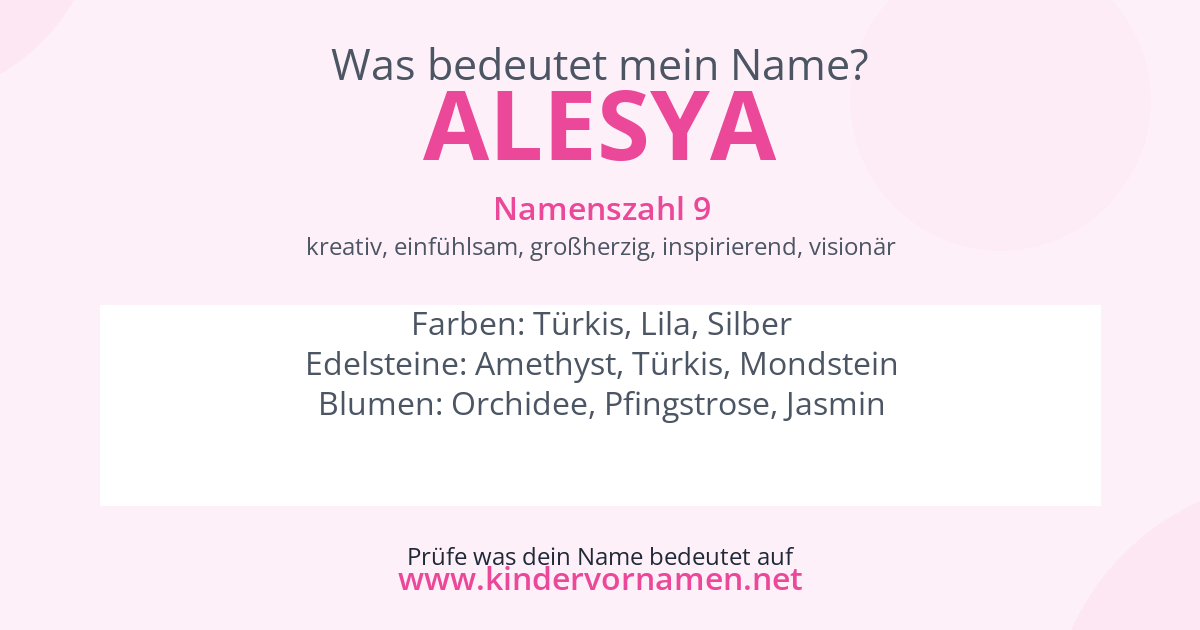 Was bedeutet der Name Alesya?