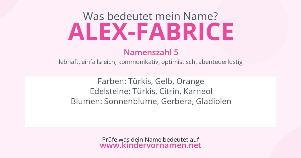 Was bedeutet der Name Alex-Fabrice?