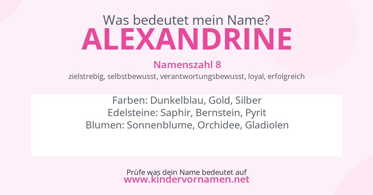 Was bedeutet der Name Alexandrine?