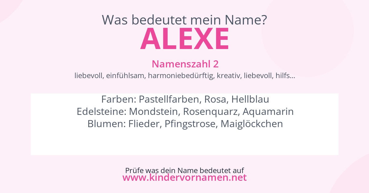 Was bedeutet der Name Alexe?