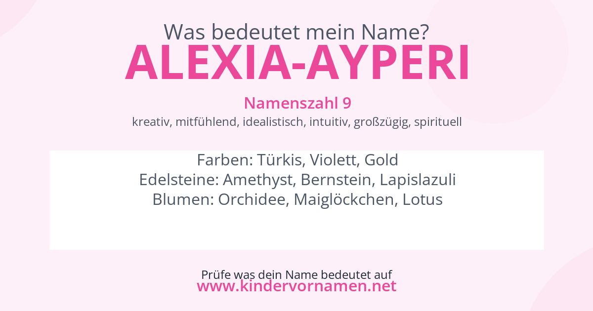 Was bedeutet der Name Alexia-Ayperi?