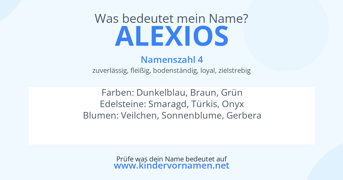 Was bedeutet der Name Alexios?