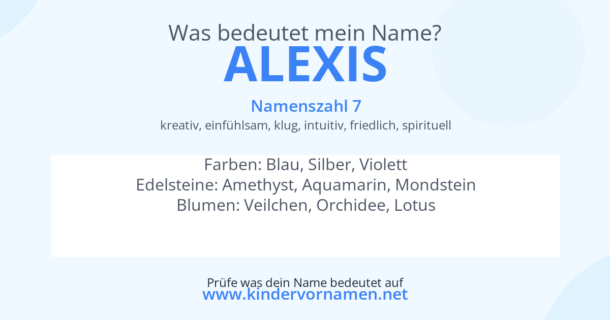 Was bedeutet der Name Alexis?