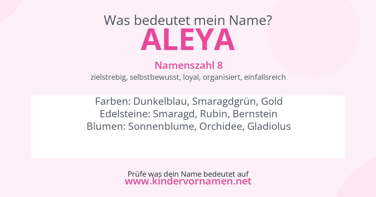 Was bedeutet der Name Aleya?