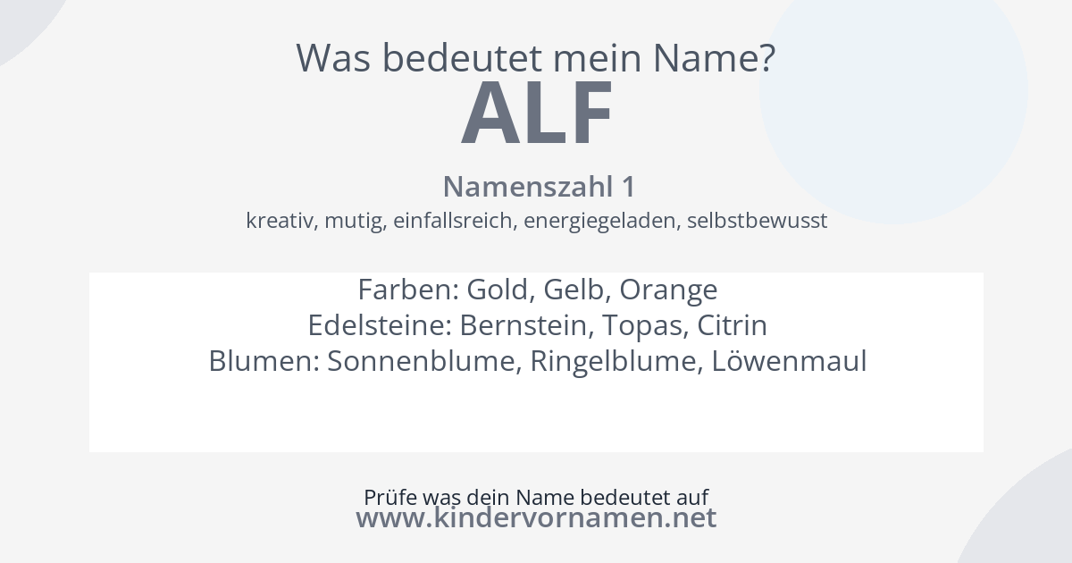Was bedeutet der Name Alf?