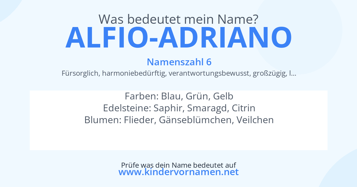 Was bedeutet der Name Alfio-Adriano?
