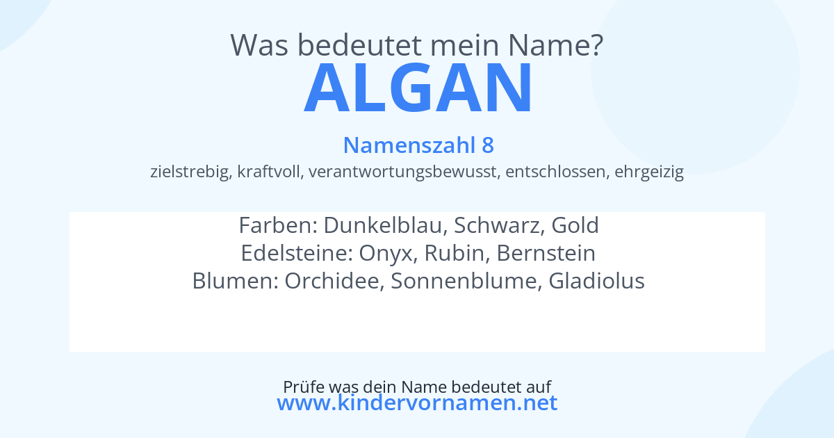 Was bedeutet der Name Algan?